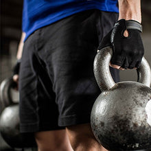 Load image into Gallery viewer, Harbinger Power Non-Wristwrap Weightlifting Gloves with StretchBack Mesh and Leather Palm (Pair), Black, Large, Large (Fits 8 - 8.5 Inches)
