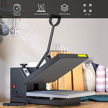 Load image into Gallery viewer, PowerPress Industrial-Quality Digital Sublimation Heat Press Machine for T Shirt, 15x15 Inch, Black