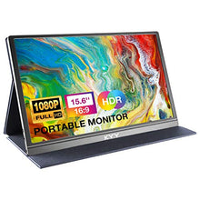Load image into Gallery viewer, Portable Monitor - KYY 15.6inch 1080P FHD USB-C Laptop Monitor HDMI Computer Display HDR IPS Gaming Monitor w/Premium Smart Cover & Speakers, External Monitor for Laptop PC Mac Phone PS4 Xbox Switch