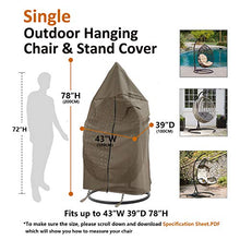 Load image into Gallery viewer, Flexiyard Patio Hanging Chair Cover with Adjustable X-Lock System and Zipper, Easy On Easy Off, Heavy Duty 100% Waterproof 600D Oxford Swing Egg Chair Winter Cover