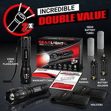 Load image into Gallery viewer, GearLight LED Flashlight Pack -2 Bright, Zoomable Tactical Flashlights with High Lumens and 5 Modes for Emergency and Outdoor Use -Camping Accessories -S1000