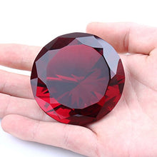 Load image into Gallery viewer, Trolleyshop 1pc Big 60mm Deep Ruby Red 60mm Cut Glass K9 Crystal Giant Diamond Shaped Decoration Jewel Paperweight Wedding Favors, Home Decor, Amazon Shipping