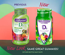 Load image into Gallery viewer, Vitafusion Vitamin D3, 50 mcg, Peach, Blackberry, Strawberry, 150 Count