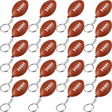 Load image into Gallery viewer, Blulu 20 Pack Football Keychains for Party Favors, School Carnival Reward, Party Bag Gift Fillers (Football Keychains, 20 Pack)