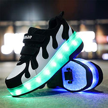 Load image into Gallery viewer, AIkuass Roller Shoes for Girls Boys Kids Dual Wheel LED Blinking Skate Sneaker Shoes