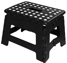 Load image into Gallery viewer, Utopia Home Foldable Step Stool for Kids - 11 Inches Wide and 8 Inches Tall - Holds Up to 300 lbs - Lightweight Plastic Folding Step Stool for Kids, Kitchen, Bathroom & Living Room (Black, 1)