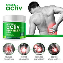 Load image into Gallery viewer, HEMPACTIV Hemp Pain Relief Cream | Hemp + MSM + Arnica + Menthol | Relieve Muscle, Joint & Arthritis Pain | Effective Hemp Pain Cream | 2oz