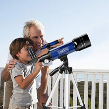 Load image into Gallery viewer, Emarth Telescope, Travel Scope 70mm/360mm Astronomical Refracter Telescope with Tripod & Finder Scope, Portable Telescope for Kids Beginners Adults (Blue)