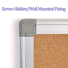 Load image into Gallery viewer, Cork Board Bulletin Board – 24 x 36 Message Board Wall Mounted Pin Board Aluminum Framed with 12 Pins