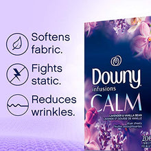 Load image into Gallery viewer, Downy Infusions Dryer Sheets Laundry Fabric Softener, Calm Scent, Lavender & Vanilla Bean, 200 Count