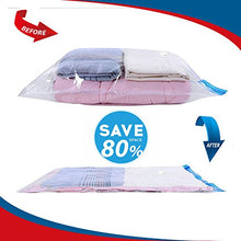 Load image into Gallery viewer, Vacuum Storage Bags | 14 PACK | 5 X JUMBO, 3 X LARGE, 3 X MEDIUM, 3 X SMALL | 80% MORE STORAGE for Clothes Blankets Duvets & Much More | Works with Any Vacuum Cleaner FREE Hand-Pump For Travel
