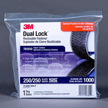 Load image into Gallery viewer, 3M Dual Lock Reclosable Fasteners Heavy Duty Industrial Use Black TB3550 1" x 10 ft Mated Strip Indoor/Outdoor Use Great for Metal, Glass, Acrylic, PC, ABS