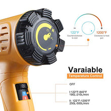 Load image into Gallery viewer, SEEKONE Heat Gun 1800W 122℉~1202℉(50℃- 650℃) Fast Heating Heavy Duty Hot Air Gun Kit Variable Temperature Control Overload Protection with 4 Nozzles for Crafts, Shrinking PVC, Stripping Paint(5.2FT)