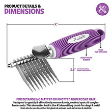 Load image into Gallery viewer, Poodle Pet Dematting Fur Rake Comb Brush Tool - with Long 2.5 Inches Steel Safety Blades for Detangling Matted or Knotted Undercoat Hair.