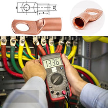 Load image into Gallery viewer, Copper Wire Lugs AWG 2 4 6 8 10 12 with Heat Shrink Set, 60Pcs Battery Cable Lugs Ring Terminals Connectors,Tubular Ring Terminals,AWG Crimp Wire Ring Lugs, 65Pcs Heat Shrink Tubing (125)