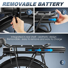 Load image into Gallery viewer, 26" Electric City Bike, Removable 12.5Ah Lithium-ion Battery Pack Integrated with Frame, 35 Miles Range and Dual Disc Brakes Alloy Electric Bicycle