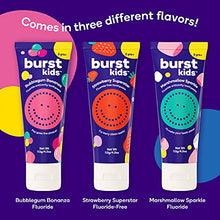 Load image into Gallery viewer, BURSTkids Strawberry Superstar Fluoride-Free Children’s Toothpaste, Nano-Hydroxyapatite, Safe, Effective, Gentle, Tasty Strawberry Toothpaste for Kids Ages 2+, Vegan, SLS & Gluten Free (4.0oz), 2 pack