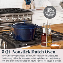Load image into Gallery viewer, Granitestone Dutch Oven, 5 Quart Ultra Nonstick Enameled Lightweight Aluminum Dutch Oven Pot with Lid, Round 5 Qt. Stock Pot, Dishwasher & Oven Safe, Induction Capable, 100% PFOA Free, Cobalt Blue
