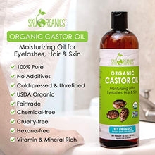 Load image into Gallery viewer, Castor Oil USDA Organic Cold-Pressed (16oz) 100% Pure Hexane-Free Castor Oil - Conditioning & Healing, For Dry Skin, Hair Growth - For Skin, Hair Care, Eyelashes - Caster Oil By Sky Organics