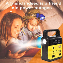 Load image into Gallery viewer, UPEOR Solar Generator Lighting System Portable Solar Power Generator Kit for Emergency Power Supply,Home & Outdoor Camping,Including MP3&FM Radio,Solar Panel,3 Sets LED Lights (Yellow)