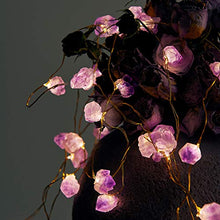 Load image into Gallery viewer, MIYA LIFE Natural Amethyst Raw Stones LED Decorative String Lights 10ft 40 Lights with Remote for Mother's Day Tent Wedding Valentine's Day Present Bedroom Christmas Party Birthday Ornament