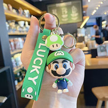 Load image into Gallery viewer, 2 pcs Super Mario Rubber Keychains,wopin-Rubber Quality Keychains Key Chain Creative Cartoon Keychain, Cute Mario Figure, Boy Fashion Pendant Gift