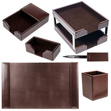 Load image into Gallery viewer, Dacasso Bonded Leather Desk Set, 8pcs, Brown