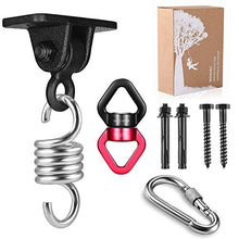 Load image into Gallery viewer, MDAIRC Heavy Duty Hanging Kit Swing Hangers and Hammock Spring and 360 Smooth Swing Swivel Spinner Kglobal Swivel Hook and Locking Snap Hooks for Wooden Sets,tire Swing Swivel, Seat Trapeze Yoga