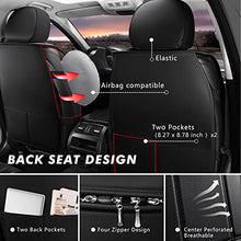 Load image into Gallery viewer, KIVAGURU Front Car Seat Covers 2 Pcs, Leather Car Seat Protectors, Universal Breathable Auto Interior Fit for Most Sedans SUV Pick-up Truck, with Backrest(Square Black)