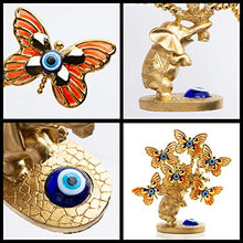 Load image into Gallery viewer, YU FENG Lucky Money and Evil EyeTree with Turkish Blue Evil Eyes and Butterfly Figurines for Home Decor