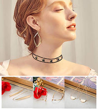 Load image into Gallery viewer, Hanpabum 4 Pairs Curved Threader Dangle Earrings for Women Girls Drop Hoop Bar Arrow Statement Earrings Set (Gold tone)