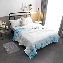 Load image into Gallery viewer, Down Alternative Reversible Comforter Cotton Fill Quilted Throw Blanket Snowflakes Irregular Winter Lightweight Ultra Soft Bedding Set All Season Duvet Insert, Oversized King Blue and White