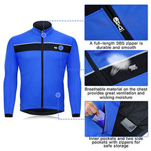 Load image into Gallery viewer, Souke Sports Men’s Winter Warm Cycling Jacket Windproof Running Water Resistant Thermal Breathable Softshell Windbreaker Reflective for Bike Riding Blue(Blue,X-Large)