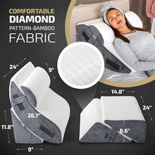 Load image into Gallery viewer, Luxone 5 Pcs Adjustable Relaxing System w/ Leg Elevation Pillow - Perfect Orthopedic Pillow Set for After Surgery - Memory Foam Bed Wedge Pillows for Back Support, Pain Relief & Post Surgery Recovery