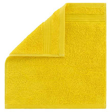 Load image into Gallery viewer, Luxury Turkish Cotton Washcloths for Easy Care, Extra Soft & Absorbent, Fingertip Towels, 4 Pack Washcloth Set by United Home Textile, Lemon Yellow