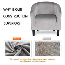 Load image into Gallery viewer, YAHEETECH Velvet Arm Chair Home Modern Club Chair Accent Chair Upholstered Barrel Chair Gray