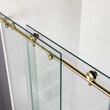 Load image into Gallery viewer, WOODBRIDGE PLUMBING_FIXTURE MBSDC4876-BG Frameless Sliding Shower, 44"-48" Width, 76" Height, 3/8" (10 mm) Clear Tempered Glass, Finish, Designed for Smooth Door Closing. Brushed Gold