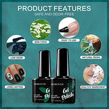 Load image into Gallery viewer, Morovan Gel Nail Polish Kit Green Set - 6 Colors Green Gel Nail Polish Set Glitter Green Grass Soak-Off LED UV Gel Nail Polish for DIY Nail Manicure Kit Gift Box for Beginners 10ml Bottle