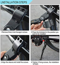 Load image into Gallery viewer, TOPCABIN Bicycle Adjustable Aluminium Alloy Bike Bicycle Kickstand Side Kickstand Fit for 22" 24" 26"- Black