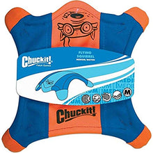 Load image into Gallery viewer, ChuckIt! Flying Squirrel Spinning Dog Toy, (Orange/Blue), Multicolor, Medium (10 in x 10 in) (0511300)