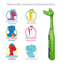 Load image into Gallery viewer, Brusheez Kid's Electric Toothbrush (Safari Edition) Set - Soft Bristles, Easy-Press Power Button, 2 Brush Heads, Cute Animal Cover, Sand Timer, Rinse Cup & Storage Base - Snappy The Croc