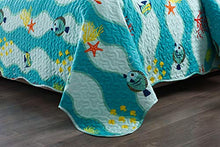 Load image into Gallery viewer, TT LINENS 2 Piece Kids Quilt Set Lightweight Bedspread Decoration Throw Blanket Teens Boys Girls Bed Printed Beach Sea Sea Life Bedding Coverlet Comforter Set/ 277 Fish Quilt (Twin)