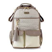 Load image into Gallery viewer, Itzy Ritzy Diaper Bag Backpack – Large Capacity Boss Backpack Diaper Bag Featuring Bottle Pockets, Changing Pad, Stroller Clips and Comfortable Backpack Straps, Vanilla Latte
