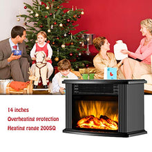 Load image into Gallery viewer, DONYER POWER 14" Mini Electric Fireplace Tabletop Portable Heater, 1500W, Black Metal Frame,Room Heater,Space Heater,Gift