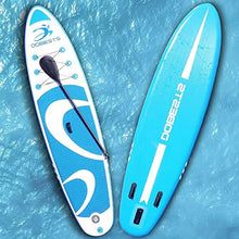 Load image into Gallery viewer, DOBESTS Inflatable Paddle Board Stand-Up Paddleboards 10'6"×33"×6" SUP with Premium Non-Slip Deck, Travel-Backpack Adjustable Paddle, Detachable-Fin, Hand Pump, Safety Leash, Repair Kit Fits (Blue)
