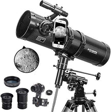Load image into Gallery viewer, Telescope, Polaris 130EQ Newtonian Professional Astronomical Reflector Telescope Comes with Cellphone Adapter with 1.5X Barlow Lens & 1.25-Inch 13 Percent Transmission Moon Filter