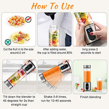 Load image into Gallery viewer, Portable Blender, G-TING Personal Smoothies Blender Cordless, Single Serve Mini Blender 450ml USB Rechargeable Small Juice Mixer Portable Juicer (Shakes, Smoothies, Home, Travel & Gym) Food Grade