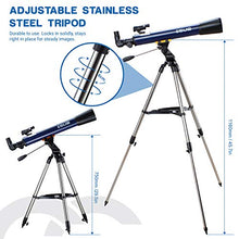 Load image into Gallery viewer, ESSLNB Telescope for Adults 700X70mm with K4/10/20 Eyepieces 525X Telescopes for Kids and Beginners Erect-Image Refractor Telescope with Stainless Steel Tripod Phone Mount and Red Dot Finderscope