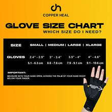 Load image into Gallery viewer, COPPER HEAL Arthritis Compression Gloves - Copper Glove for Rheumatoid Arthritis, Carpal Tunnel, RSI , Osteoarthritis & Tendonitis - HALF Finger