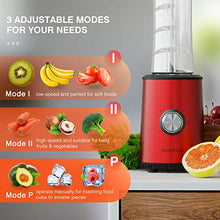 Load image into Gallery viewer, HadinEEon Blender with 3 Adjustable Speeds, Stainless Steel Personal Blender for Shakes and Smoothies, Powerful Smoothie Blender with 20oz & 10oz Tritan BPA Free Portable Travel Bottles
